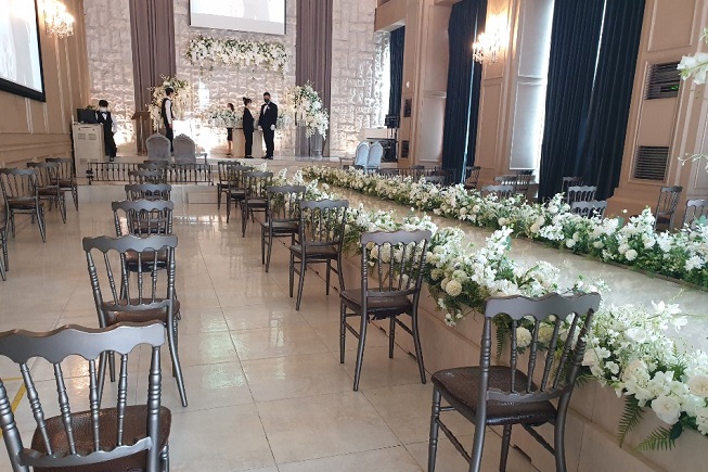 This undated file photo shows a deserted wedding hall in Seoul. (Yonhap)