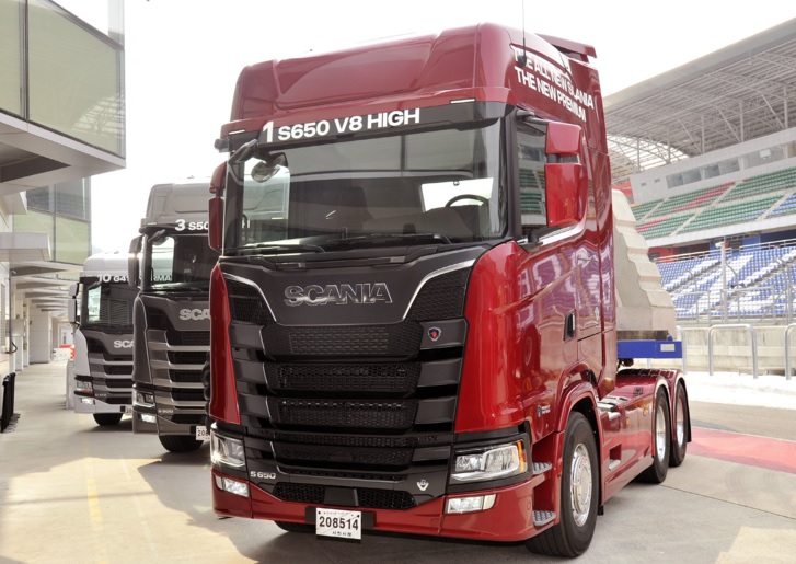 This photo provided by Scania Korea shows its truck.