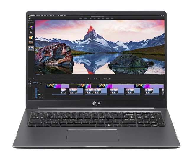 This photo provided by LG Electronics Inc. on April 1, 2021, shows the company's new 17-inch laptop, the LG UltraGear 17.