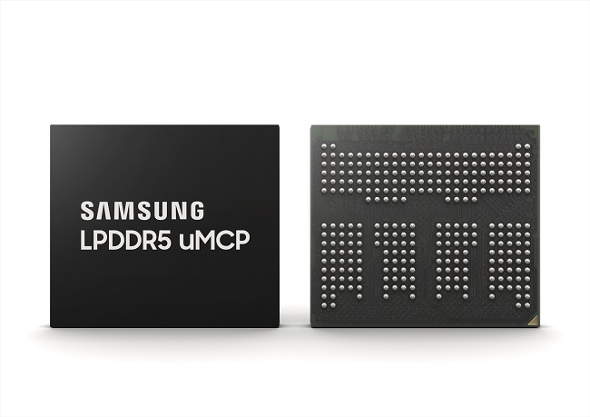 This file photo provided by Samsung Electronics Co. on June 15, 2021, shows the company's new LPDDR5 universal flash storage-based multi-chip package (uMCP).