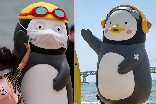 Pengsoo Statue Returns to Beach Without Protective Mask