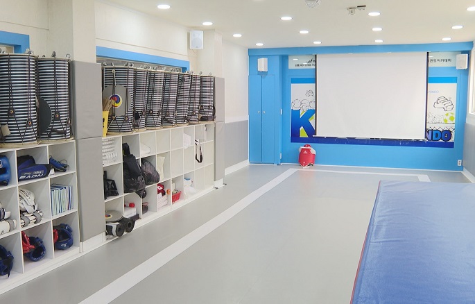 This photo from Yonhap News TV shows an indoor athletic facility.