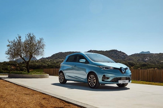 The Renault Zoe EV is seen in this photo provided by Renault Samsung, the Korean unit of French automaker Renault S.A., on April 23, 2021.