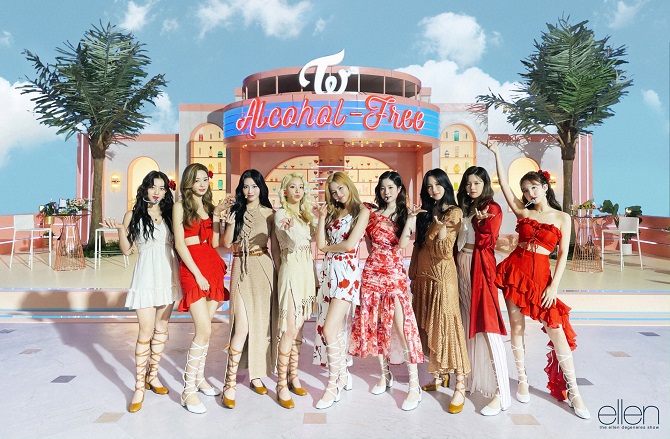 This photo provided by JYP Entertainment shows K-pop girl group TWICE. 