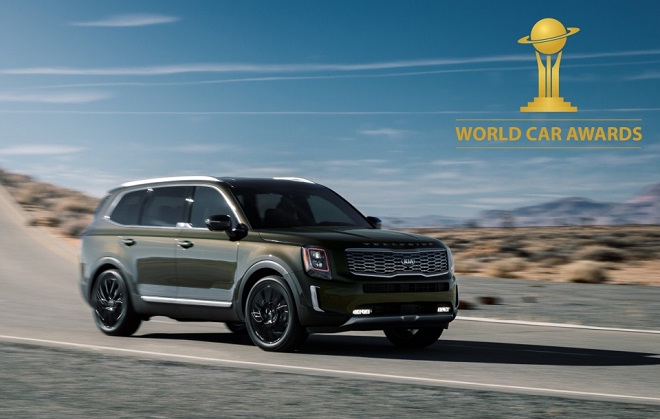 This photo, provided by Kia Corp. on July 5, 2021, shows its Telluride SUV.