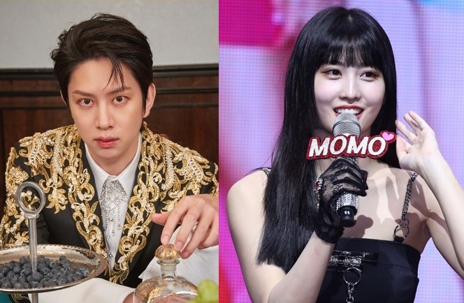 These undated file photos show Kim Hee-chul of Super Junior (L) and Momo of TWICE. (Yonhap)
