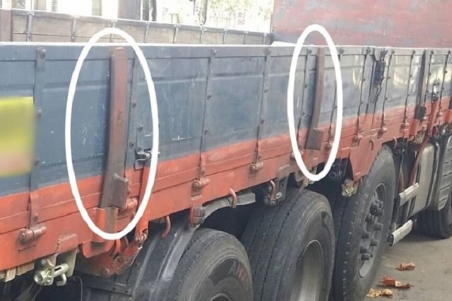 There have been many cases in which leaf springs have flown off of trucks on the road, causing catastrophic vehicle accidents. (image: Ministry of Land, Transport and Maritime Affairs)