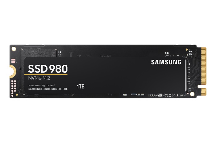 This file photo provided by Samsung Electronics Co. on March 10, 2021, shows the company's NVMe solid state drive (SSD) 980.
