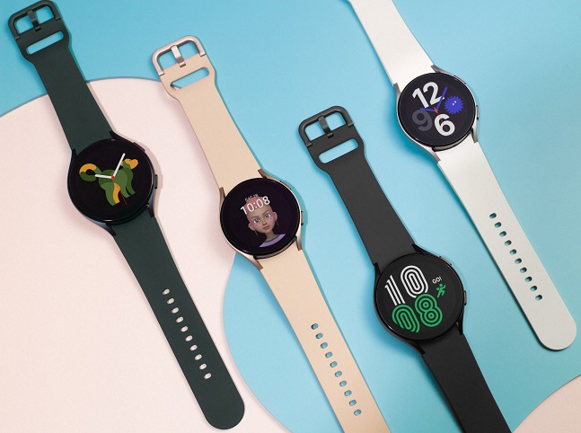 This file photo provided by Samsung Electronics Co. on Aug. 11, 2021, shows the company's new Galaxy Watch4 smartwatch series.
