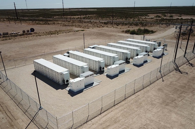 This photo provided by SK E&S shows Key Capture Energy's ESS facility in the U.S.