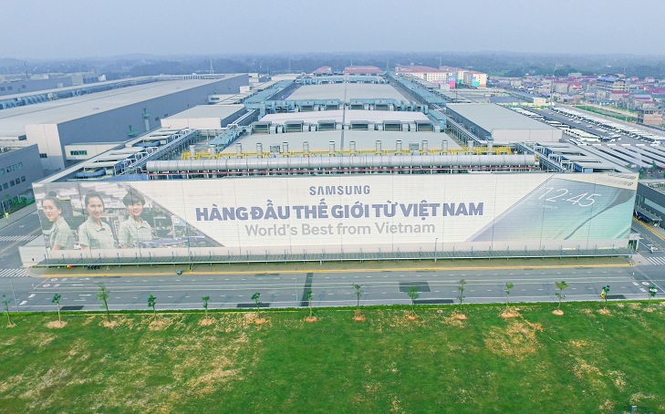This undated photo provided by Samsung Electronics Co. shows the company's plant in Thai Nguyen, Vietnam.
