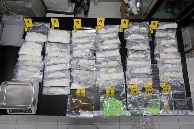 This photo released by the Gangwon Police Agency on Sept. 7, 2021, shows illegal narcotics recently seized from a drug trafficking ring.