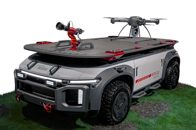 This photo, provided by Hyundai Motor Group, shows a rendering of a hydrogen-fueled rescue drone. 