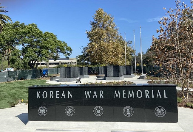 This photo, released by the Ministry of Patriots and Veterans Affairs on Nov. 11, 2021, shows the Korean War Memorial erected in Orange County, California, the United States.