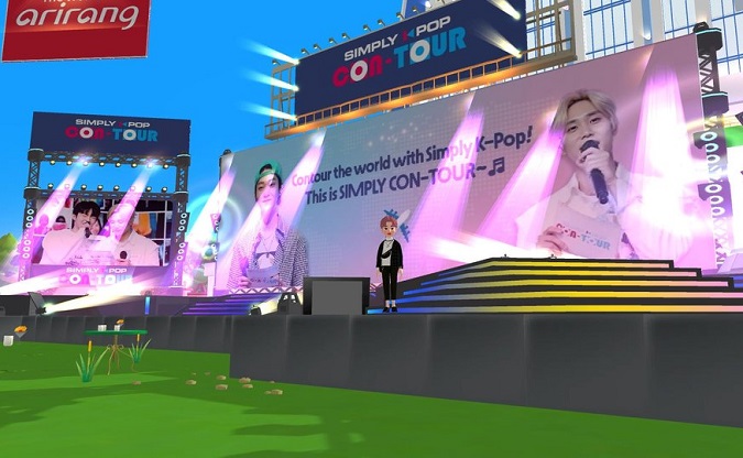 This photo, provided by Arirang TV, a South Korean channel dedicated to promoting Korea to the world, shows the channel's real-time metaverse channel "Arirang Town," which opened on Naver's metaverse platform Zepeto on Aug. 30, 2021.