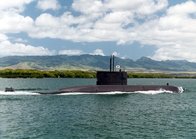 This file photo provided by the Navy on June 1, 2020, shows South Korea's first submarine, the Jangbogo, built by Daewoo Shipbuilding & Marine Engineering Co.