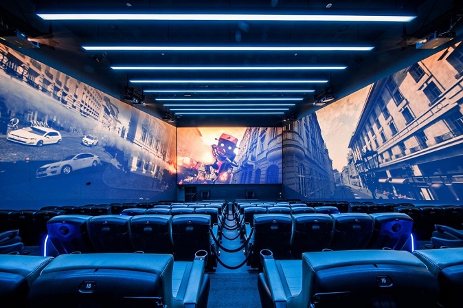 This image provided by CJ CGV shows a theater screen utilizing the company's 4DX technology.