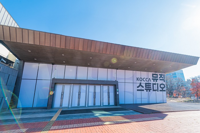 This photo provided by the Korea Creative Content Agency (KOCCA) shows the exterior of the KOCCA Music Studio that opened at Olympic Park in southeastern Seoul on Dec. 7, 2021.