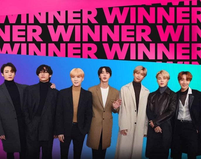 This image provided by People's Choice Awards describes South Korean pop act BTS as the winner in the group of 2021 category in this year's event.