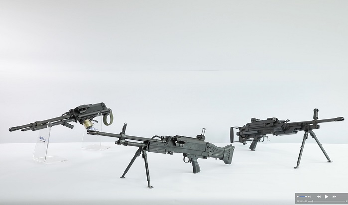 This image provided by the Defense Acquisition Program Administration (DAPA) on Dec. 15, 2021, shows three types of the K-16 machine guns. 