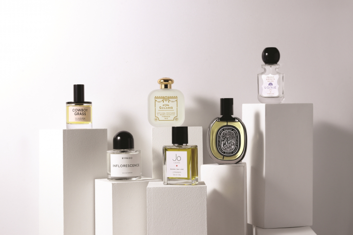 This photo provided by Shinsegae International Inc. shows its imported perfumes.