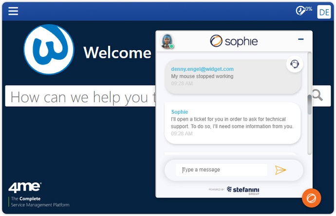 Virtual Agent Sophie is the Latest Integration Available from the 4me® App Store