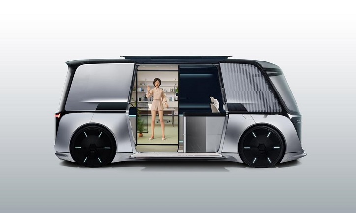 This image, provided by LG Electronics Inc. on Jan. 24, 2022, is of the Omnipod, a self-driving autonomous home on wheels.
