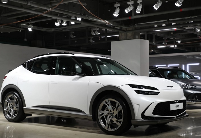 This file photo shows the Genesis GV60 all-electric SUV. (Yonhap)