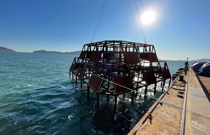 Artificial fish reefs is seen in this photo provided by the Incheon Metropolitan Government.