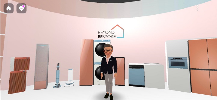 This photo, provided by Samsung Electronics Co., shows the tech giant's Bespoke Home 2022 event on Naver's metaverse platform Zepeto on Feb. 17, 2022, to feature its new customizable home appliances.