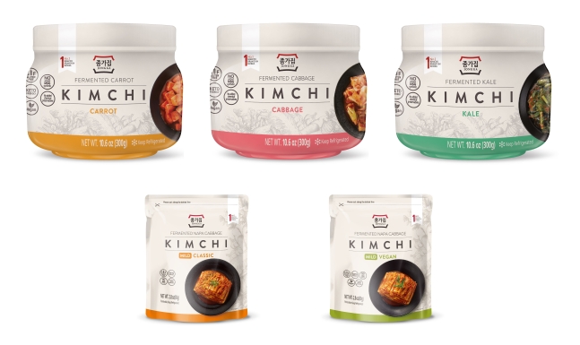 This photo provided by Daesang Corp. shows its kimchi products.