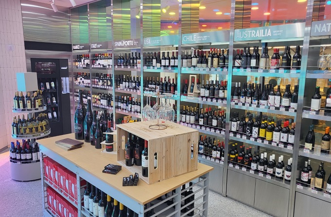 This photo provided by GS25 shows the convenience store chain's liquor-centered store.