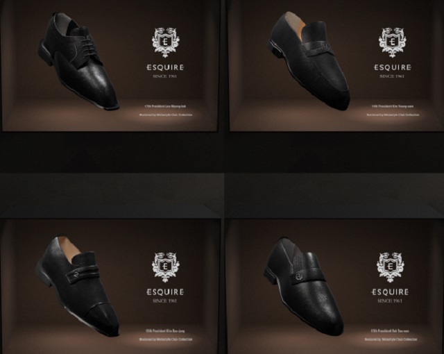 This image provided by Hyungji Esquire Co. shows the shoemaker's NFTs of hoes worn by former presidents.