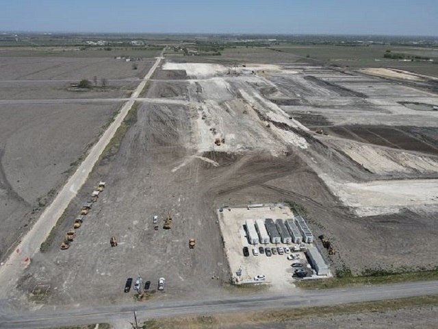 This undated file photo provided by Samsung Electronics Co. shows the massive site for Samsung's new chip fabrication facility in Taylor, Texas.