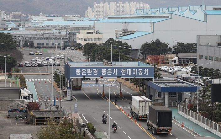 Hyundai Motor Co. factory in Ulsan, 414 kilometers southeast of Seoul. (Yonhap)
