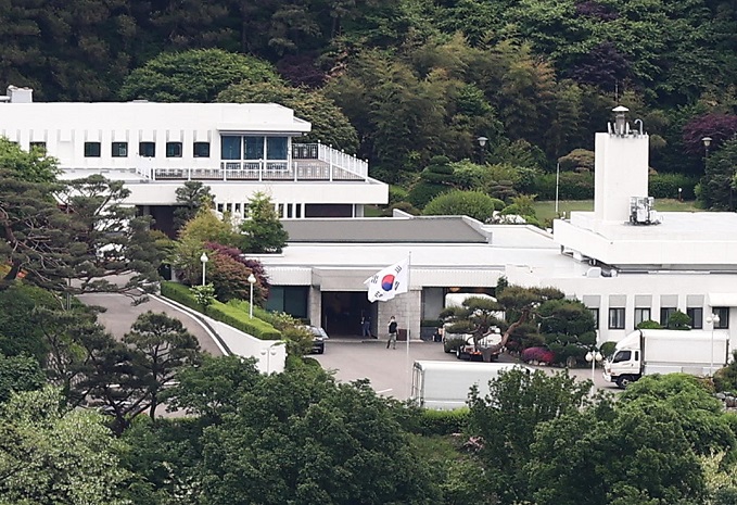 This file photo taken May 8, 2022, shows the foreign minister's residence in Yongsan, central Seoul, which is currently being remodeled into the new presidential residence. (Yonhap)