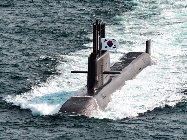 This undated photo, provided by the Navy, shows a submarine in operation.