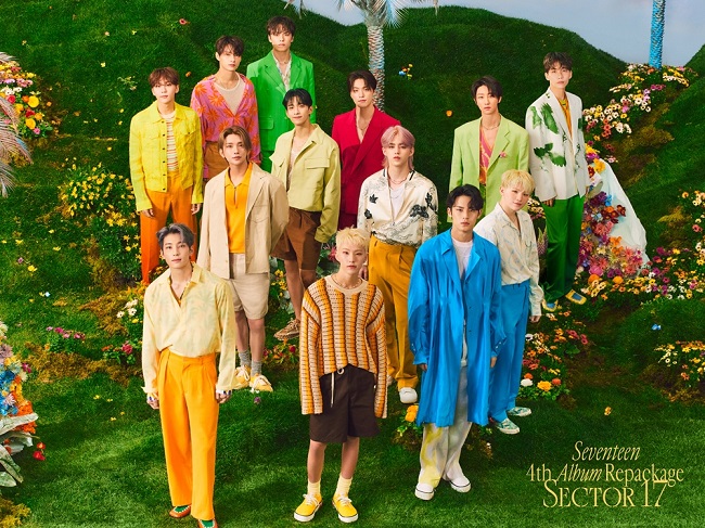 A photo of K-pop boy group Seventeen, provided by Pledis Entertainment
