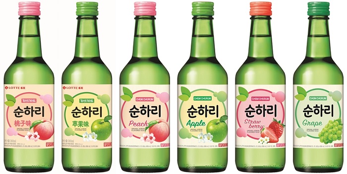 Soonhari flavored soju from Lotte Chilsung Co.