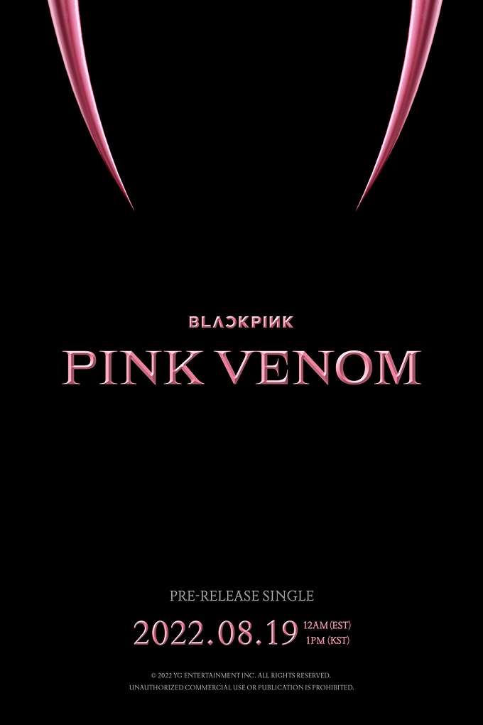 A teaser image for "Pink Venom," provided by YG Entertainment 