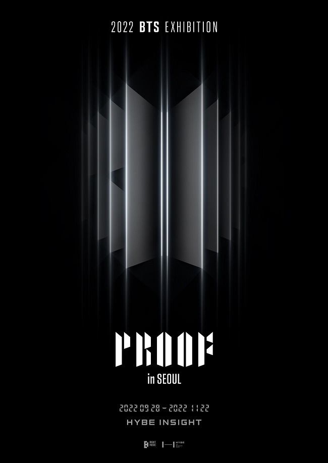 This photo provided by Hybe is a promotional poster for "2022 BTS Exhibition: Proof" in Seoul.