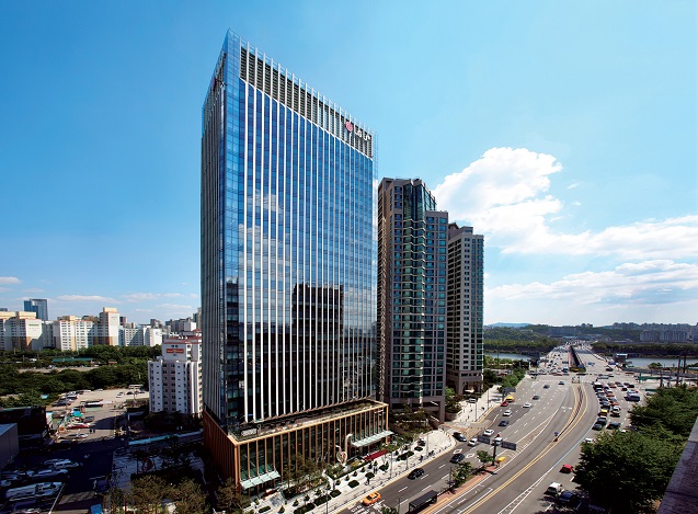 This photo provided by LG Uplus Corp. shows its headquarters in central Seoul.