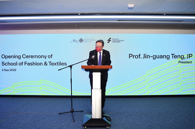 Prof. Jin-Guang Teng, President of PolyU, gave a speech at the opening ceremony of SFT.