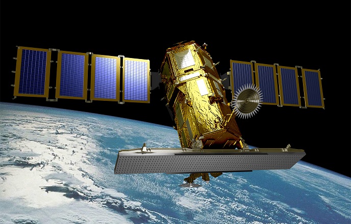 This file photo provided by the Korea Aerospace Research Institute shows a rendered image of the Arirang 5 satellite.