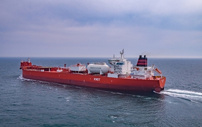 This photo shows DSME's shuttle tanker, equipped with its most up-to-date environmentally friendly technologies, on Sept. 22, 2022. 