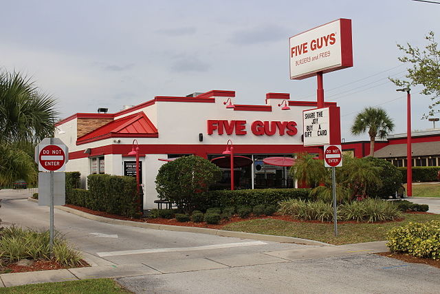 A Five Guys restaurant in Brevard County, Florida (image: Public Domain)