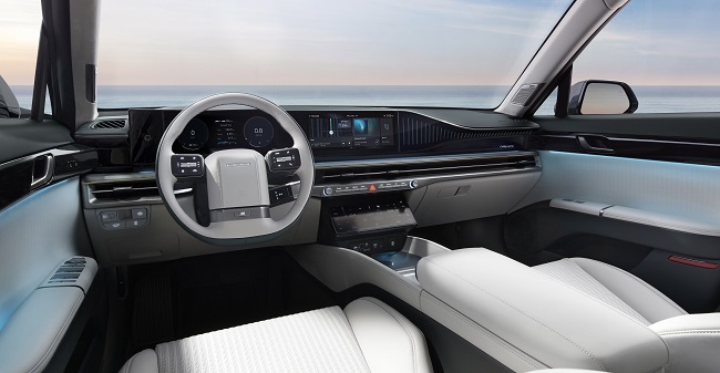 This file photo provided by Hyundai Motor shows the interior design of the all-new Grandeur sedan.