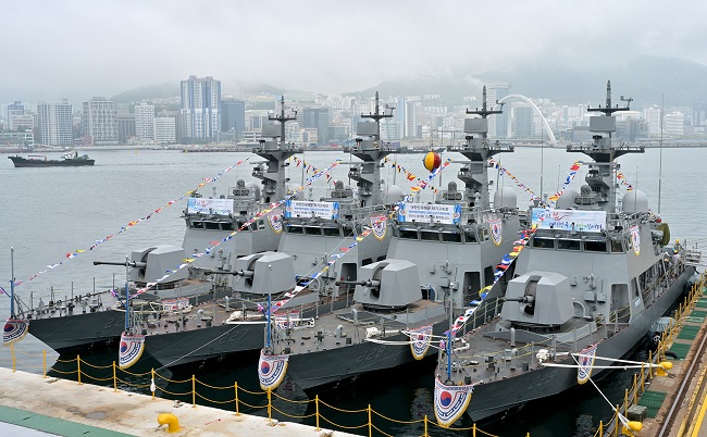 High-speed patrol boats built by HJ Shipbuilding & Construction Co. (Yonhap)