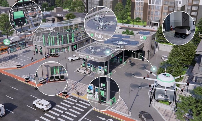 This rendering released by the Seoul Metropolitan Government shows the logistics hub at a gas station in Southern Seoul.