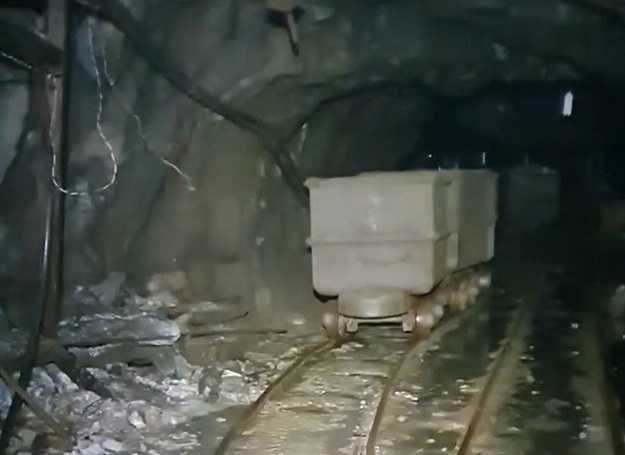 This photo provided by fire authorities on Nov. 4, 2022, shows a place inside a tunnel where two miners waited for rescue after being trapped. 